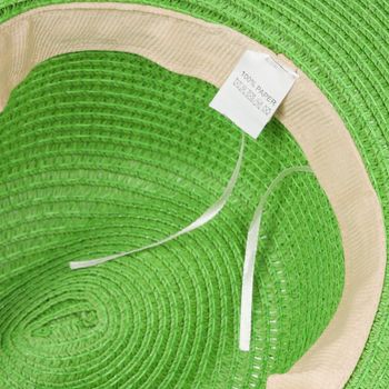 styleBREAKER Damen Panama Sonnenhut Einfarbig mit Stoff Hutband mit Azteken Muster, Strohhut, Schlapphut, Sommerhut, Fedora Hut 04025046