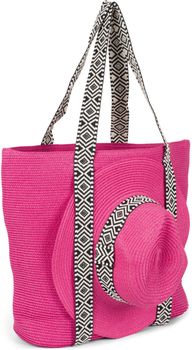 styleBREAKER Damen Panama Sonnenhut Einfarbig mit Stoff Hutband mit Azteken Muster, Strohhut, Schlapphut, Sommerhut, Fedora Hut 04025046