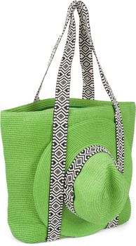 styleBREAKER Damen Panama Sonnenhut Einfarbig mit Stoff Hutband mit Azteken Muster, Strohhut, Schlapphut, Sommerhut, Fedora Hut 04025046