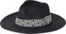 styleBREAKER Damen Panama Sonnenhut Einfarbig mit Stoff Hutband mit Azteken Muster, Strohhut, Schlapphut, Sommerhut, Fedora Hut 04025046