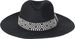 styleBREAKER Damen Panama Sonnenhut Einfarbig mit Stoff Hutband mit Azteken Muster, Strohhut, Schlapphut, Sommerhut, Fedora Hut 04025046