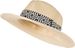 styleBREAKER Damen Panama Sonnenhut Einfarbig mit Stoff Hutband mit Azteken Muster, Strohhut, Schlapphut, Sommerhut, Fedora Hut 04025046
