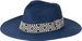 styleBREAKER Damen Panama Sonnenhut Einfarbig mit Stoff Hutband mit Azteken Muster, Strohhut, Schlapphut, Sommerhut, Fedora Hut 04025046
