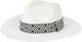 styleBREAKER Damen Panama Sonnenhut Einfarbig mit Stoff Hutband mit Azteken Muster, Strohhut, Schlapphut, Sommerhut, Fedora Hut 04025046