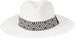 styleBREAKER Damen Panama Sonnenhut Einfarbig mit Stoff Hutband mit Azteken Muster, Strohhut, Schlapphut, Sommerhut, Fedora Hut 04025046