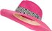 styleBREAKER Damen Panama Sonnenhut Einfarbig mit Stoff Hutband mit Azteken Muster, Strohhut, Schlapphut, Sommerhut, Fedora Hut 04025046