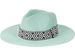 styleBREAKER Damen Panama Sonnenhut Einfarbig mit Stoff Hutband mit Azteken Muster, Strohhut, Schlapphut, Sommerhut, Fedora Hut 04025046