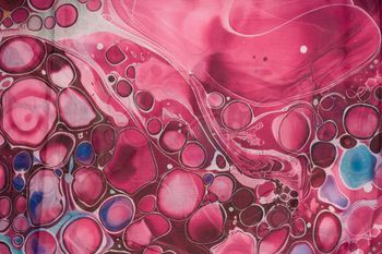 styleBREAKER Damen Loop Schal mit buntem Acrylic Pouring Muster, edler Cosmic Flow Schlauchschal mehrfarbig 01017159
