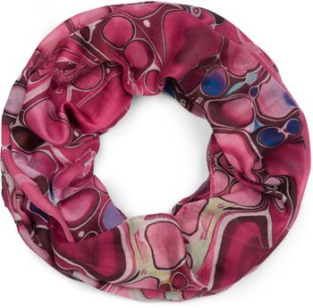styleBREAKER Damen Loop Schal mit buntem Acrylic Pouring Muster, edler Cosmic Flow Schlauchschal mehrfarbig 01017159