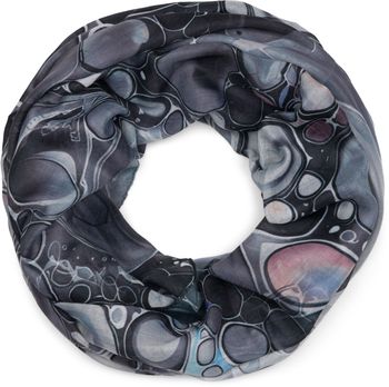 styleBREAKER Damen Loop Schal mit buntem Acrylic Pouring Muster, edler Cosmic Flow Schlauchschal mehrfarbig 01017159