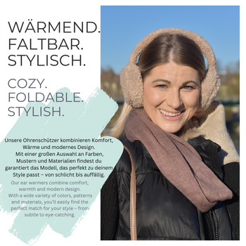 styleBREAKER Damen Ohrenschützer aus Teddyplüsch | Flauschige Earmuffs mit flexiblem Bügel | Warme Teddyfell Ohrenwärmer für Winter Spaziergänge und Freizeit