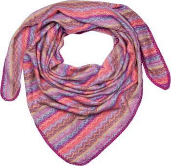 styleBREAKER Damen XXL Dreieckstuch mit Zick-Zack Webmuster, mehrfarbiges Dreiecktuch, Schal weich und warm 01020051