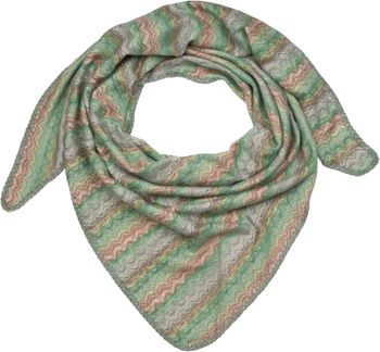 styleBREAKER Damen XXL Dreieckstuch mit Zick-Zack Webmuster, mehrfarbiges Dreiecktuch, Schal weich und warm 01020051