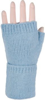 styleBREAKER Damen Fingerlose Strickhandschuhe Einfarbig mit Bund, warme Winter Handschuhe 09010052