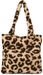 styleBREAKER Damen Shopper Tasche Teddyfell Optik Leo Muster | Große Schultertasche & Beuteltasche | Weiche Viskose & Magnetverschluss | Animal Print Plüsch Bag für Herbst Winter