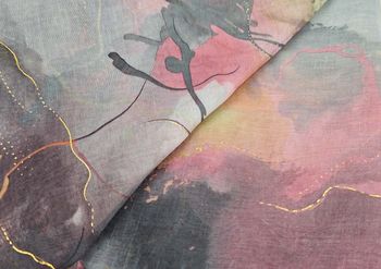 styleBREAKER Damen Schlauchschal Aquarell Glow mit Metallic Akzenten leichter Loop Schal weich fließend atmungsaktiv für Frühling und Sommer