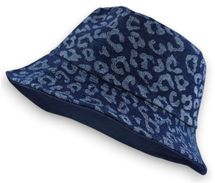 2-in-1 Denim Fischerhut mit Leoparden Muster
