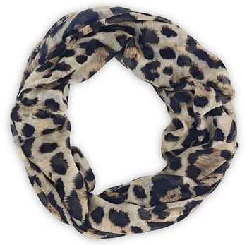 styleBREAKER Damen Loop Schlauchschal mit Leoparden Muster | Leichter Sommerschal aus Viskose | Halstuch für Frühling und Sommer - Weich und Luftig