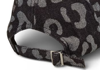 styleBREAKER Baseball Cap Jeans mit Leo Muster | 6-Panel Kappe aus Baumwolle verstellbar | Unisex Basecap Animal Print für Sport & Freizeit