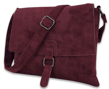 styleBREAKER Damen Umhängetasche samtige Schultertasche | Crossbody Bag mit Umschlag, Magnetknopf, Reißverschluss & verstellbarem Gurt 28,5 x 25 cm