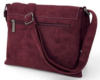 styleBREAKER Damen Umhängetasche samtige Schultertasche | Crossbody Bag mit Umschlag, Magnetknopf, Reißverschluss & verstellbarem Gurt 28,5 x 25 cm