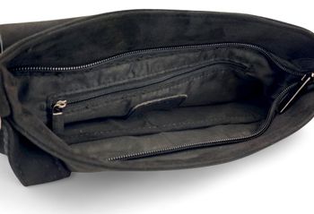styleBREAKER Damen Umhängetasche samtige Schultertasche | Crossbody Bag mit Umschlag, Magnetknopf, Reißverschluss & verstellbarem Gurt 28,5 x 25 cm