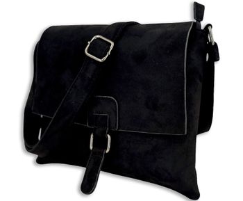 styleBREAKER Damen Umhängetasche samtige Schultertasche | Crossbody Bag mit Umschlag, Magnetknopf, Reißverschluss & verstellbarem Gurt 28,5 x 25 cm