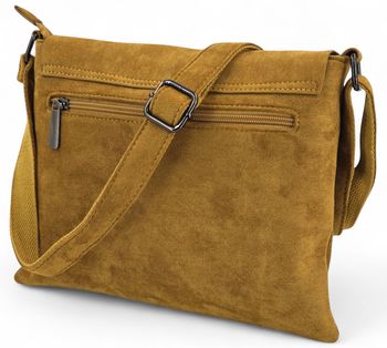 styleBREAKER Damen Umhängetasche samtige Schultertasche | Crossbody Bag mit Umschlag, Magnetknopf, Reißverschluss & verstellbarem Gurt 28,5 x 25 cm