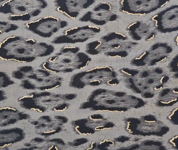 styleBREAKER Damen Schal mit Leoparden Muster und goldenen Metallic Akzenten | weiches langes Tuch mit kurzen Fransen 180 x 88 cm