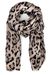 styleBREAKER Damen Schal mit Leoparden Muster und goldenen Metallic Akzenten | weiches langes Tuch mit kurzen Fransen 180 x 88 cm