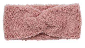 styleBREAKER Damen Stirnband Teddyfleece Optik mit Twist Knoten | Weiches Winter Haarband elastisch | Warmes Kopfband Ohrenwärmer 56-59 cm