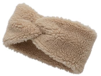 styleBREAKER Damen Stirnband Teddyfleece Optik mit Twist Knoten | Weiches Winter Haarband elastisch | Warmes Kopfband Ohrenwärmer 56-59 cm