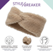 styleBREAKER Damen Stirnband Teddyfleece Optik mit Twist Knoten | Weiches Winter Haarband elastisch | Warmes Kopfband Ohrenwärmer 56-59 cm