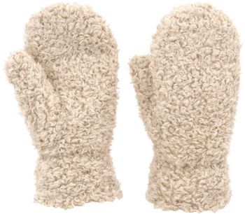 styleBREAKER Damen Teddy Fäustlinge mit Fleece Futter | Kuschelige Winter Fausthandschuhe Einfarbig mit Gummibund | Warme Kunstfell Fake Fur Handschuhe