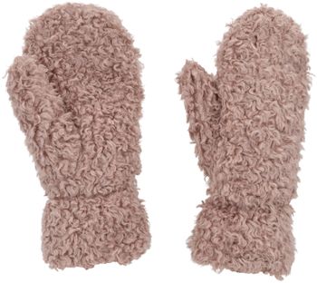 styleBREAKER Damen Teddy Fäustlinge mit Fleece Futter | Kuschelige Winter Fausthandschuhe Einfarbig mit Gummibund | Warme Kunstfell Fake Fur Handschuhe