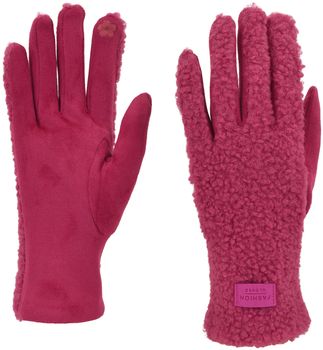 styleBREAKER Damen Touchscreen Handschuhe mit Teddyplüsch | Weiche warme Winter Fingerhandschuhe | Kuscheliger Smartphone Handschuh in vielen Farben