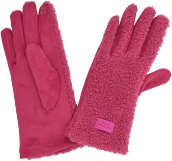 styleBREAKER Damen Touchscreen Handschuhe mit Teddyplüsch | Weiche warme Winter Fingerhandschuhe | Kuscheliger Smartphone Handschuh in vielen Farben