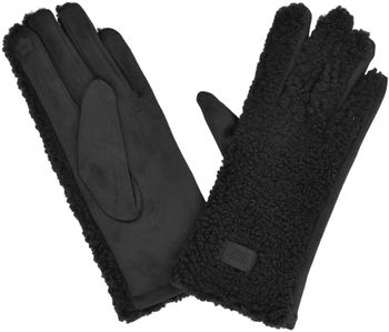 styleBREAKER Damen Touchscreen Handschuhe mit Teddyplüsch | Weiche warme Winter Fingerhandschuhe | Kuscheliger Smartphone Handschuh in vielen Farben