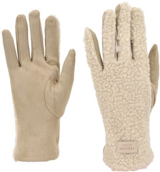 styleBREAKER Damen Touchscreen Handschuhe mit Teddyplüsch | Weiche warme Winter Fingerhandschuhe | Kuscheliger Smartphone Handschuh in vielen Farben