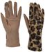 styleBREAKER Damen Touchscreen Handschuhe mit Leoparden Muster und Teddyplüsch | Warme Winter Fingerhandschuhe | Weiche Smartphone Handschuhe