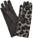 styleBREAKER Damen Touchscreen Handschuhe mit Leoparden Muster und Teddyplüsch | Warme Winter Fingerhandschuhe | Weiche Smartphone Handschuhe
