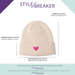styleBREAKER Damen Strick Beanie mit Herz Stickerei & Fleece Futter | Warme Wintermütze Einheitsgröße 56-59 cm | Weiche gefütterte Beanie Mütze