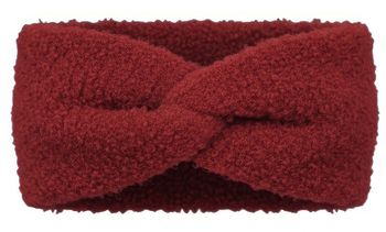 styleBREAKER Damen Stirnband Teddyfell Optik mit Twist Knoten Detail | Weiches elastisches Winter Haarband | Warmes Kopfband Ohrenwärmer 56-59 cm