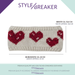 styleBREAKER Damen Strick Stirnband mit Herz Muster und Fleece Futter | Made in Europe – Warmes Winter Haarband Ohrwärmer 56-59 cm