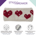 styleBREAKER Damen Strick Stirnband mit Herz Muster und Fleece Futter | Made in Europe – Warmes Winter Haarband Ohrwärmer 56-59 cm