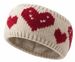 styleBREAKER Damen Strick Stirnband mit Herz Muster und Fleece Futter | Made in Europe – Warmes Winter Haarband Ohrwärmer 56-59 cm
