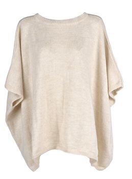 styleBREAKER Damen Feinstrick Poncho aus italienischer Herstellung mit Oversize Schnitt | Kurzarm Cape mit weitem Rundhals und softem Material | pflegeleicht & vielseitig