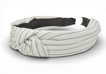 styleBREAKER Damen Haarreif gestreift mit Knoten | breiter Stoff Haarreifen 5,5 cm weich & edel | flexibler Twist Turban Kopfschmuck