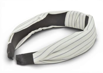 styleBREAKER Damen Haarreif gestreift mit Knoten | breiter Stoff Haarreifen 5,5 cm weich & edel | flexibler Twist Turban Kopfschmuck