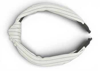 styleBREAKER Damen Haarreif gestreift mit Knoten | breiter Stoff Haarreifen 5,5 cm weich & edel | flexibler Twist Turban Kopfschmuck